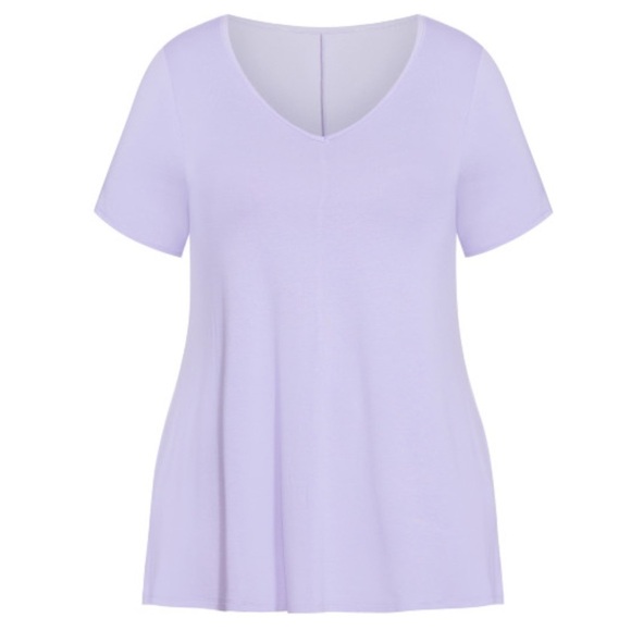 Evans Lilac Love Me Plain Tunic Tee Top size 16 (R06.5) - Picture 1 of 8